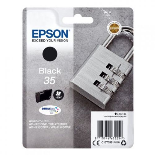 EPSON Singlepack Black 35 DURABrite Ultra Ink , Epson , EPSC13T35814010 , 8715946632254